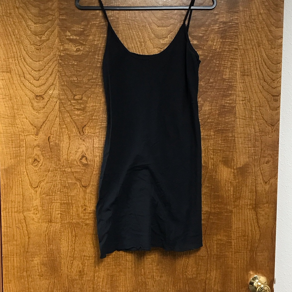 Classic Black Slip Mini Dress - Sleek Spaghetti Straps